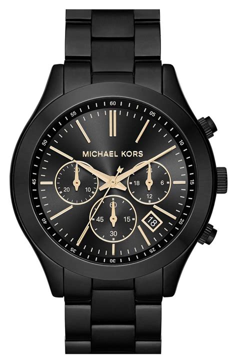 michael kors runway silver chronograph watch|Michael Kors slim runway black.